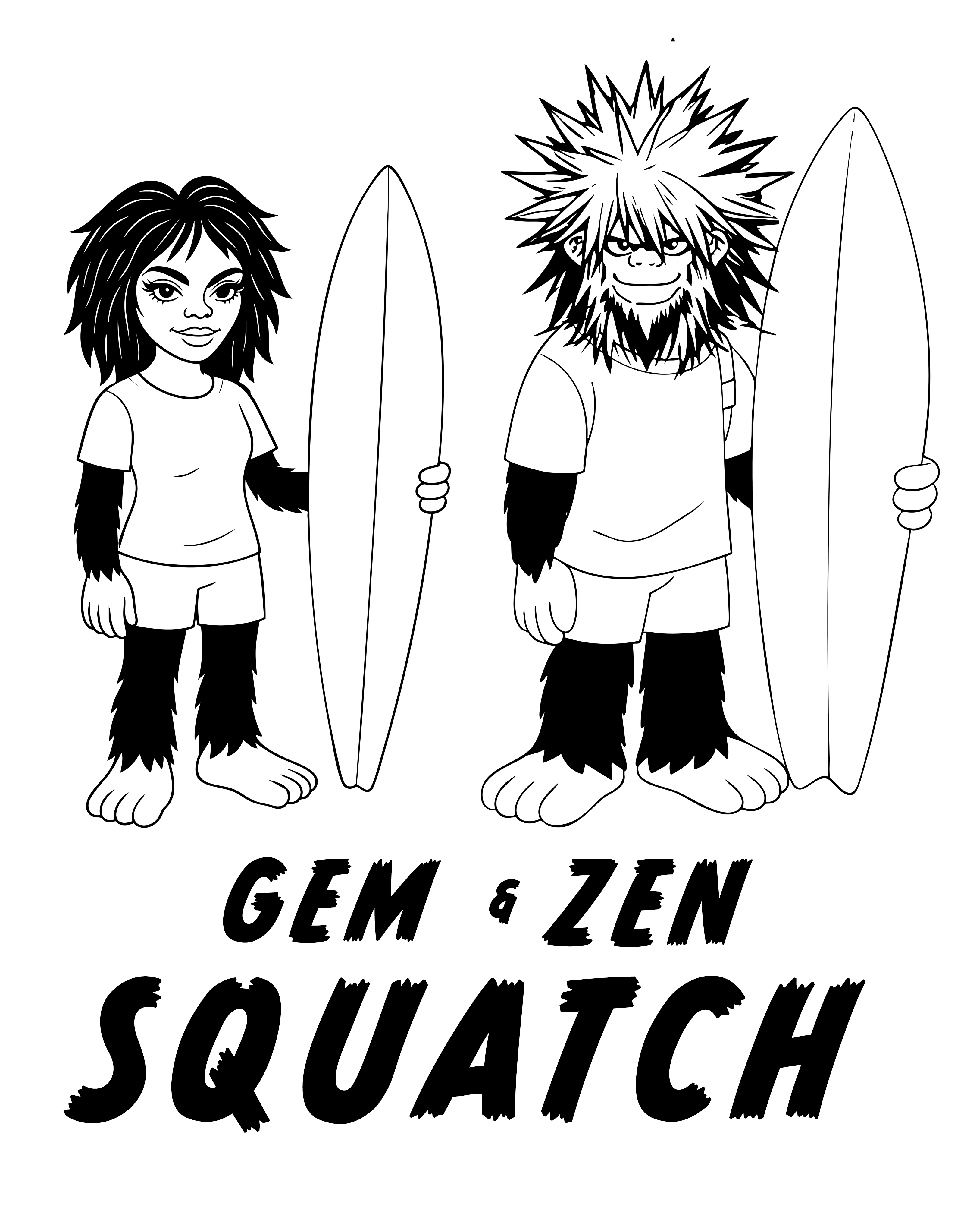 Gem and Zen Squatch Art